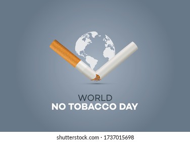 World No Tobacco Day Concept Template, Poster Or Banner Vector Illustration. Quit Tobacco And Enjoy Life. World Anti Tobacco Day Concept Background.