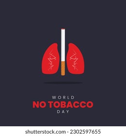 World no tobacco day concept template, poster or banner Vector illustration.World anti tobacco day concept background.