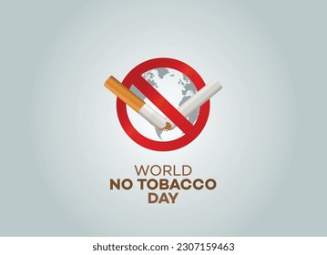 World no tobacco day concept template, poster or banner Vector illustration. Quit tobacco and enjoy life. World anti tobacco day concept background.