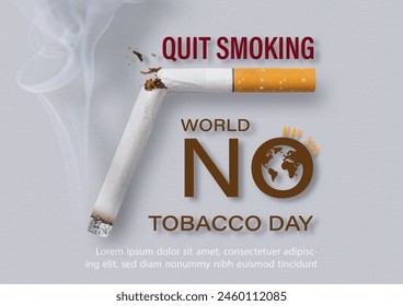 World no tobacco day concept poster campaign in vector illustration. Quit tobacco World anti tobacco day concept background.