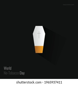 World no tobacco day creative minimal concept. No cigarette creative design. No Smoking Day Awareness.