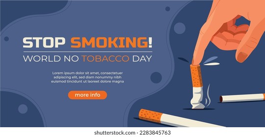 Día Mundial Sin Tabaco. Idea de diseño creativo para afiche, pancarta. diseño de ilustración vectorial. plantilla. 31 de mayo.