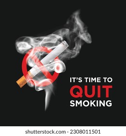 World No Tobacco Day, Creative Social Media Post, May 31st, Vector Illustration. Its time to quit