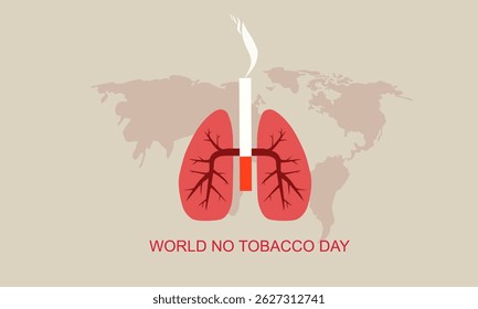 World No Tobacco Day Creative Design. No Smoking Campaign, Man refusing cigarette or Quitting smoking habit concept