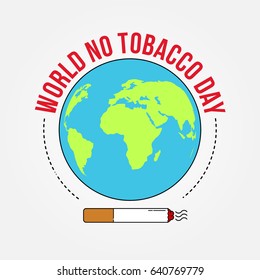 World No Tobacco Day. Deadly cigarette. May 31st. Vector Illustration.
