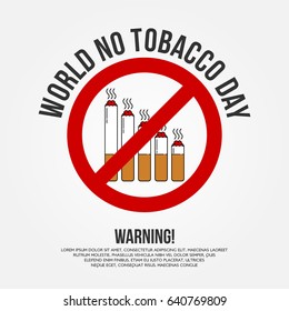 World No Tobacco Day. Deadly cigarette. May 31st. Vector Illustration.
