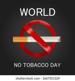 World No Tobacco Day Design Suitable For Warning Sign, Web Background, Pasted On Your Product Label., Vector EPS.10