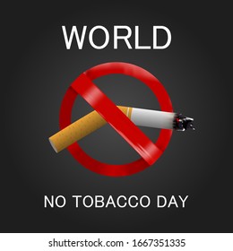 World No Tobacco Day design suitable for warning sign, web background, pasted on your product label., Vector EPS.10