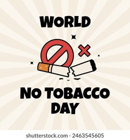 World No Tobacco Day Design Illustration with retro style
