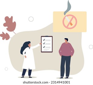 World No Tobacco Day. Doctor recommending.flat vector illustration.