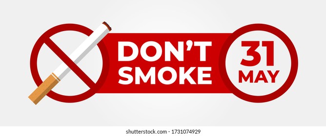 World No Tobacco Day flat design vector illustration