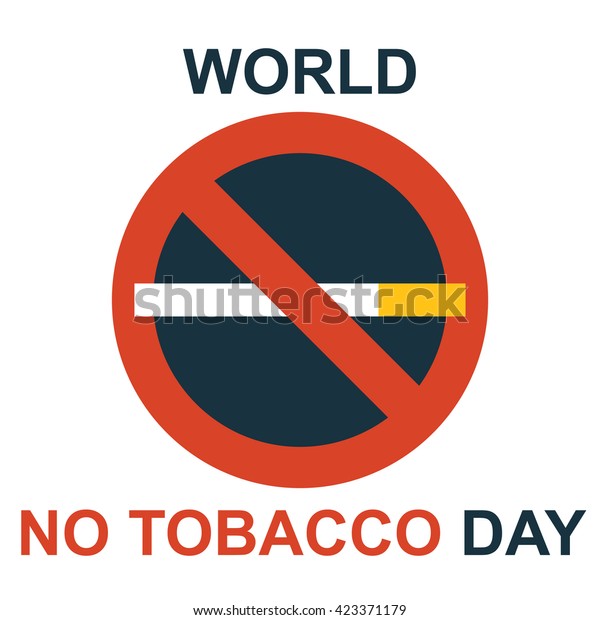 World No Tobacco Day Flat Design Stock Vector (Royalty Free) 423371179 ...