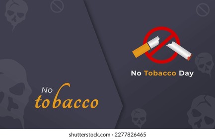 World No Tobacco Day Greeting Card Banner for No smoking Vector Illustration