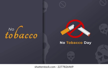 World No Tobacco Day Greeting Card Banner for No smoking Vector Illustration