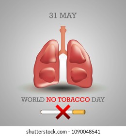 World No Tobacco Day illustration for Concept Stop Smoking and lung disease