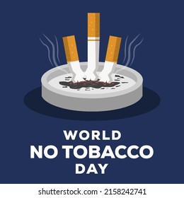 world no tobacco day illustration with turn off the cigarette on ashtray