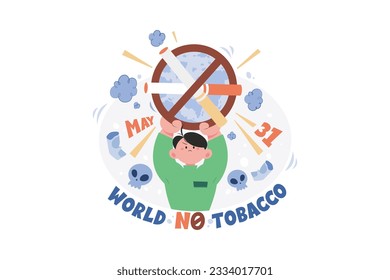 World No Tobacco Day Illustration concept on white background