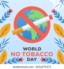 world no tobacco day illustration in gradient style design