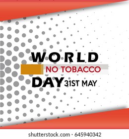world no tobacco day illustration; text over points and cigarette texture between two red lines