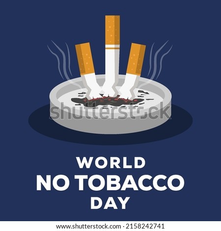 world no tobacco day illustration with turn off the cigarette on ashtray