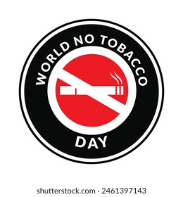World No Tobacco Day Logo. No Smoking Day Awareness. Poison or cancer of cigarette. Vector. Illustration. Quit Smoking. Lungs cancer. May 31st