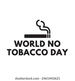 World No Tobacco Day Logo. No Smoking Day Awareness. Poison or cancer of cigarette. Vector. Illustration. Quit Smoking. Lungs cancer. May 31st