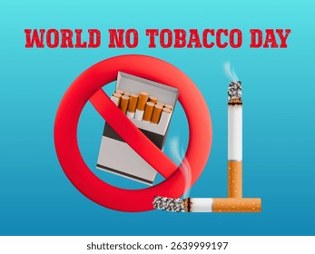 World No Tobacco Day May 31 Abstract vector illustration about cigarette consumption.