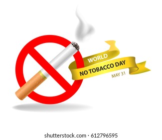 World no tobacco day. May 31. Vector banner