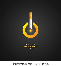 World no tobacco day is meant by adding a cigarette to the stop button.