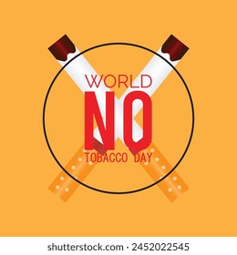 World No Tobacco Day observed every year in May. Template for background, banner, card, poster with text inscription.