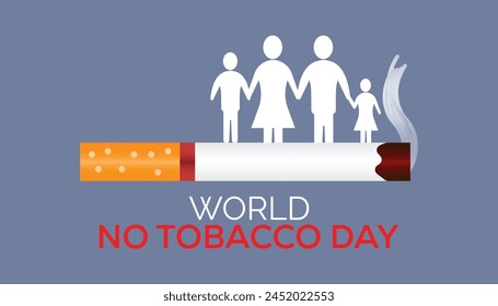 World No Tobacco Day observed every year in May. Template for background, banner, card, poster with text inscription.