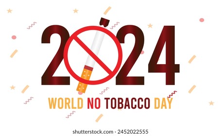 World No Tobacco Day observed every year in May. Template for background, banner, card, poster with text inscription.