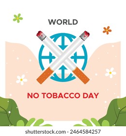 World No Tobacco day. No tobacco day post design. Say no to cigarettes. 