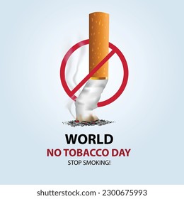 afiche del día mundial del tabaco. Cigarrillos consumidos. diseño de ilustración de vector abstracto