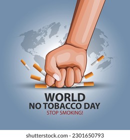 world no tobacco day poster. Consumed cigarettes. abstract vector illustration design