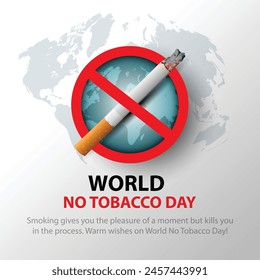 world no tobacco day poster. Consumed cigarettes. abstract vector illustration design