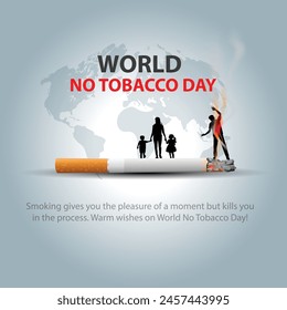 world no tobacco day poster. Consumed cigarettes. abstract vector illustration design