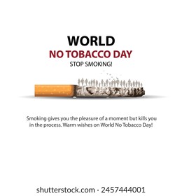 world no tobacco day poster. Consumed cigarettes. abstract vector illustration design