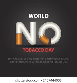 world no tobacco day poster. Consumed cigarettes. abstract vector illustration design