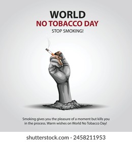 world no tobacco day poster. Consumed cigarettes. abstract vector illustration design