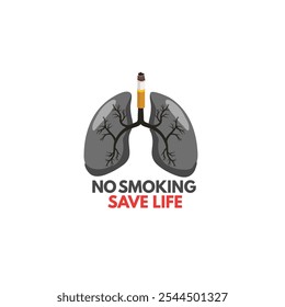 World no tobacco day poster. lungs with cigarette .abstract vector illustration design