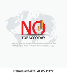 cartaz do dia sem cigarro no mundo. Cigarros consumidos. design de ilustração vetorial abstrata