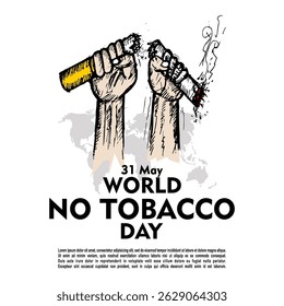 world no tobacco day poster vector
