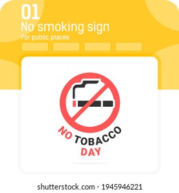 World no tobacco day sign with flat style isolated on white background. Graphics illustration world no smoking day icon sign symbol for ui, ux, website, healthcare, logo, mobile apps and all project