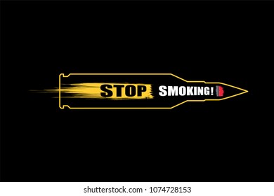 World No Tobacco Day. No Smoking inscription on cigarette. Lettering quotes about the dangers of smoking. Vector illustration eps 10