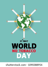 World No Tobacco Day, smoking concept, cigarette vector design