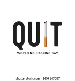 World No Tobacco Day. No Smoking Day isolated on white background.