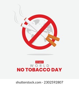 world no tobacco day no smoking vector illustration, 31 may world no tobacco day.