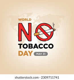 World No Tobacco Day - No Smoking Sign Hand Drawn vector illustration.