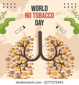 World No Tobacco Day Social Media Background Illustration Cartoon Hand Drawn Templates